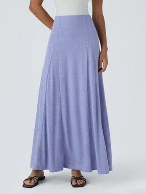 Halara High Waisted Maxi Flare Skirt XS A-line Casual Dance Flowy Stretch NEW